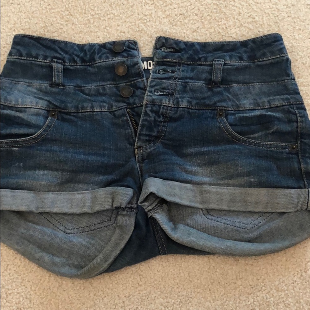 High waisted denim shorts